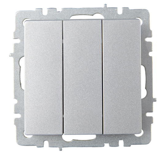 

Выключатель трехклавишный IEK BR-V30-0-10-K47 BRITE 10А ВС10-3-0-БрА Алюминевый, BR-V30-0-10-K47