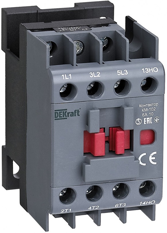 

Контактор DEKraft 22056DEK 6А 36В АС3 АС4 1НЗ КМ-102, 22056DEK