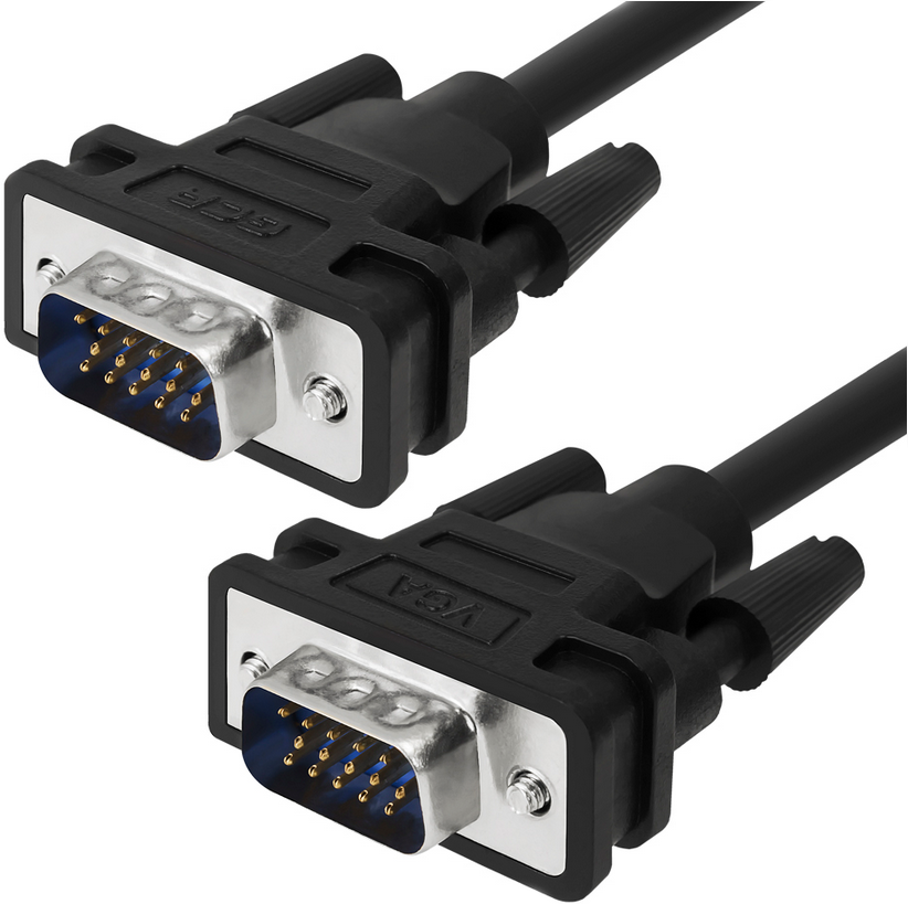 

Кабель интерфейсный VGA-VGA GCR 15M/15M GCR-VM2VM1-0.5m 0.5м, чёрный, OD6.0 mm. 28/28 AWG, двойной экран (33-050609), 15M/15M