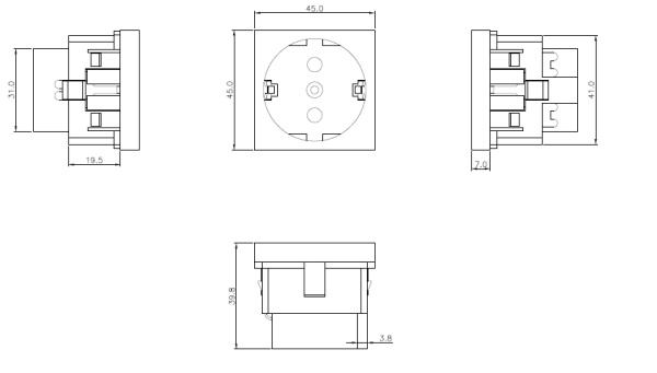 фото Розетка  Hyperline M45-GE-WH в Омске