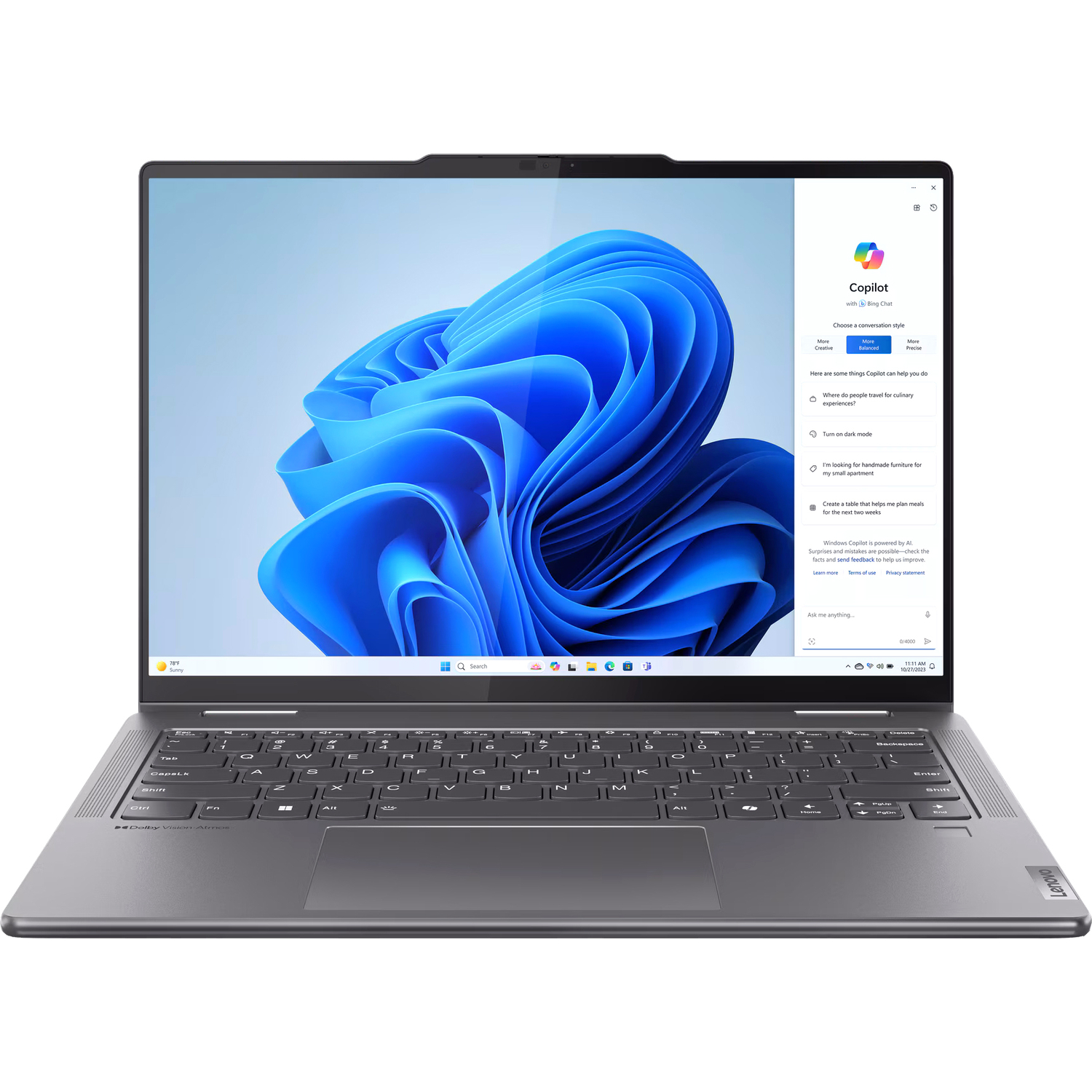 Ноутбук Lenovo Yoga 7 2-in-1 14IML9 83DJ0095RU Ultra 5 125H/16GB/1TB SSD/Arc graphics/14" OLED/WiFi/BT/cam/Win11Home/grey