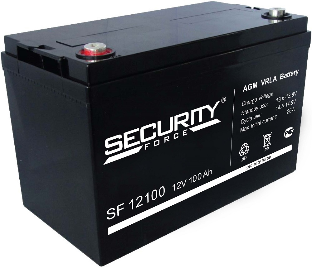 

Аккумулятор Security Force 12 В, 100 Ач SF 12100 герметичный свинцово-кислотный, 12 В, 100 Ач