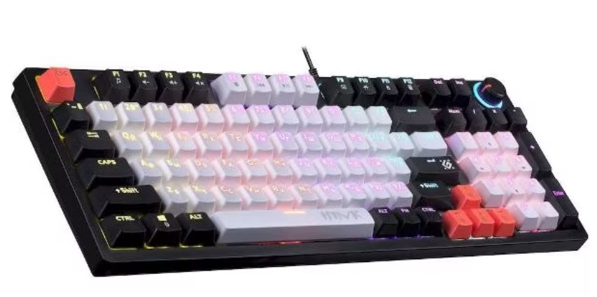

Клавиатура Defender Hawk GK-418 45418 механическая RU,радужн,97кн,1,5м,крас.свитч., Hawk GK-418