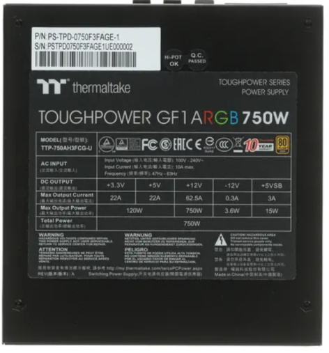 фото Блок питания ATX Thermaltake Toughpower GF3 ARGB в Уфе