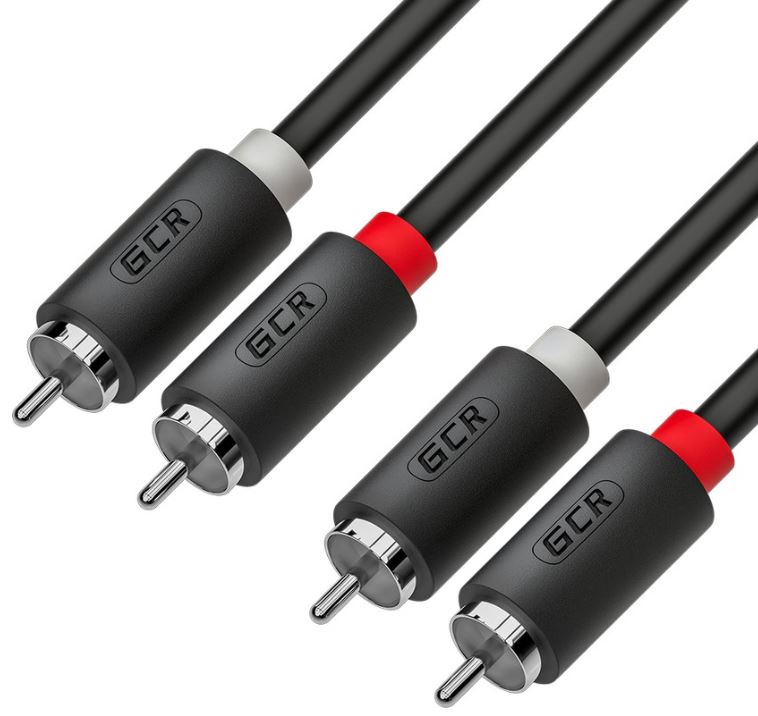 

Коннектор GCR-54131 GCR Кабель 5.0m аудио 2 х RCA / 2 х RCA, черный, GCR-54131