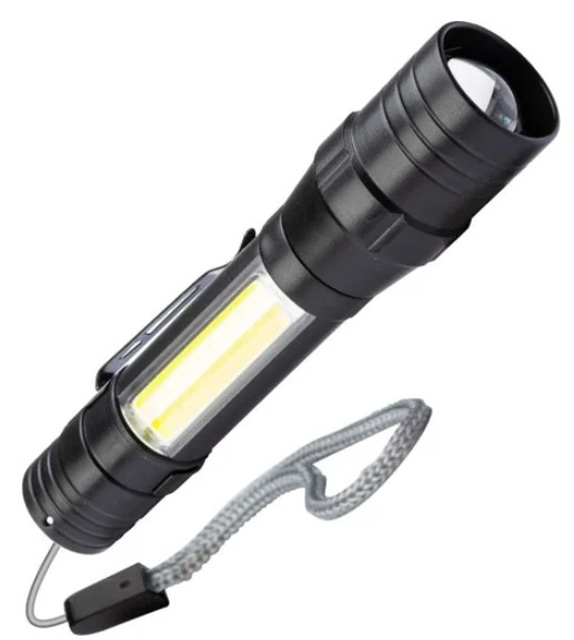 

Фонарь Космос KOS113Lit ручной аккум/1ВтLED+5ВтCOB/линза/зум/Li-ion 18650 1000mAh/ABS-пл/USB-шнур, KOS113Lit