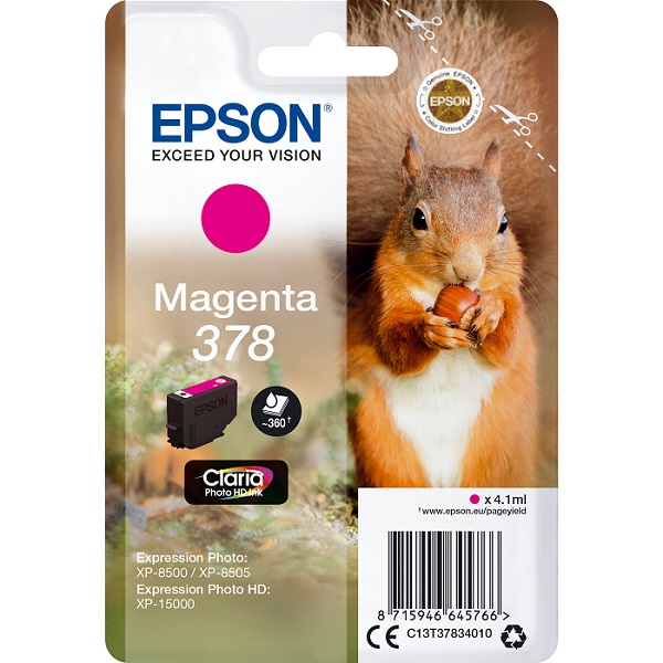 

Картридж Epson C13T37834020 Singlepack Magenta 378 Claria Photo HD Ink, C13T37834020