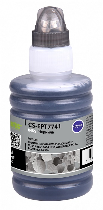 

Чернила Cactus CS-EPT7741 черный140мл для Epson M100/101/105/200/201, CS-EPT7741