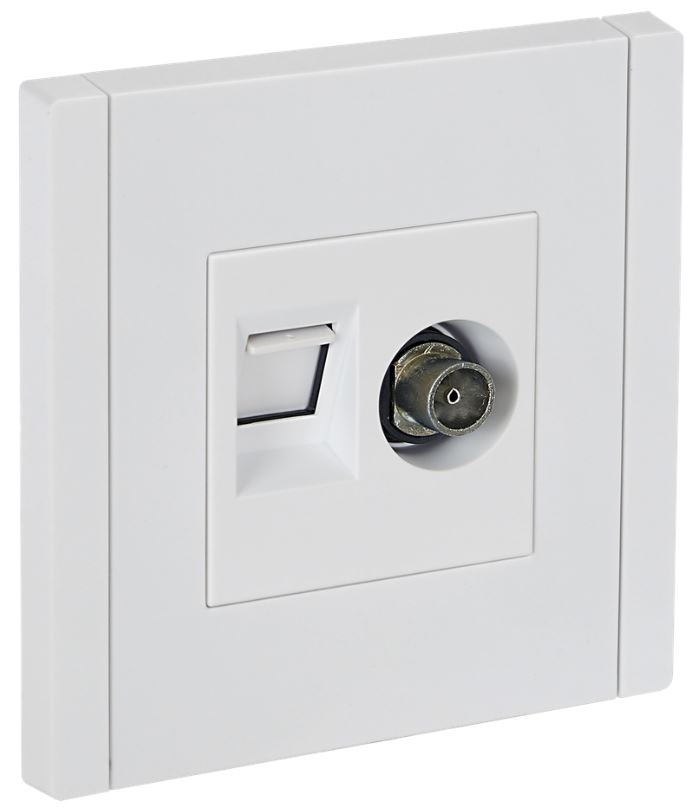 

Розетка комбинированная IEK FP-AK20-2-K01 FORTE&PIANO TV+RJ45 кат.6 FP237 белый, FP-AK20-2-K01