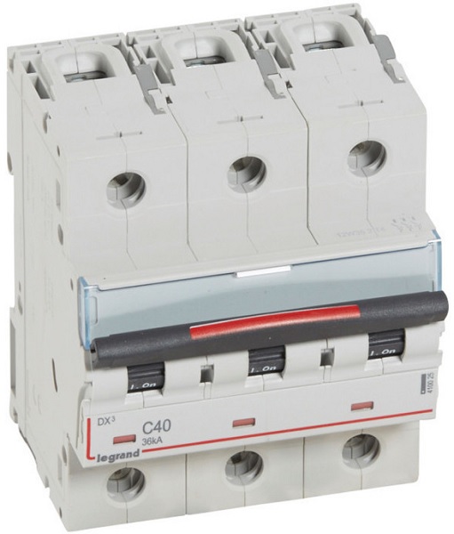 

Автоматический выключатель Legrand 410025 DX³ 36 кА - тип характеристики С, 3П, 230/400 В~, 40 А, 4,5 модуля, 410025