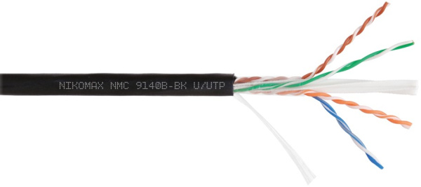 фото Кабель витая пара U/UTP 6 кат. 4 пары NikoMax NMC 9140B-BK в Екатеринбурге