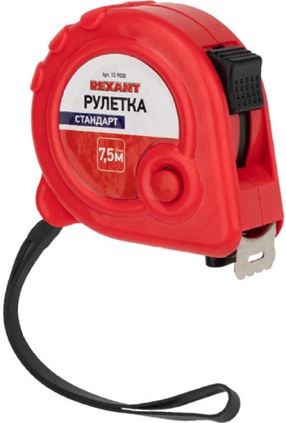 

Рулетка Rexant 12-9008 измерительная «Стандарт», 7,5 м х 25 мм, 12-9008