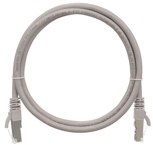 фото Кабель патч-корд F/UTP 5e кат. 0,15м NikoMax NMC-PC4SD55B-001-C-GY в Екатеринбурге