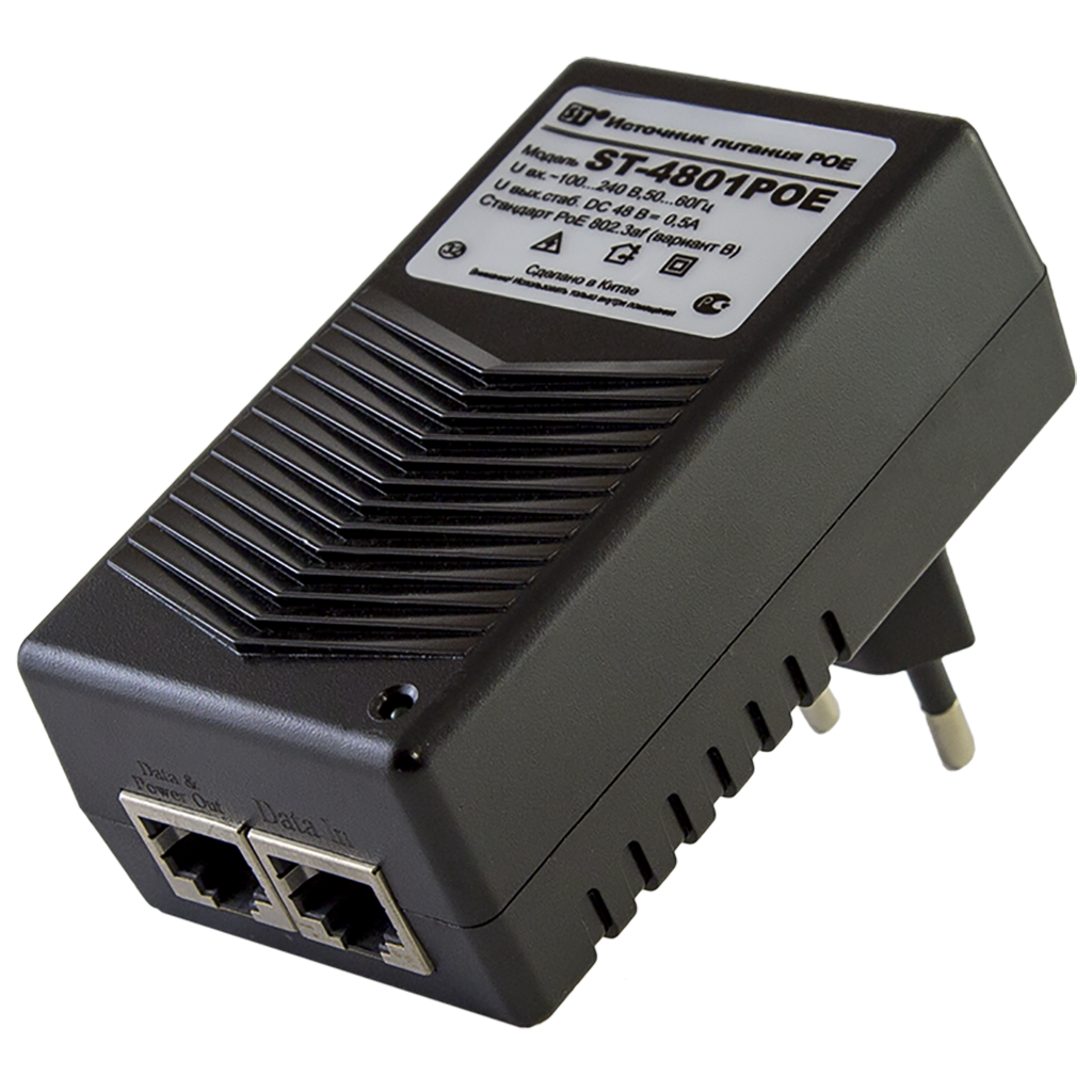 

Источник питания Space Technology ST-4801 POE POE однопортовый для обеспечения проводных сетей напряжением 48В., 48Вольт 24 Ватт всего 1-н канал (порт, ST-4801 POE