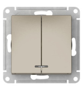 фото Выключатель двухклавишный с подсветкой Systeme Electric ATN000553S