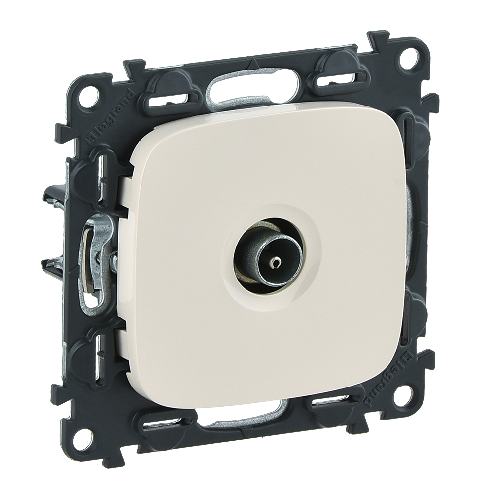

Розетка Legrand 753860 Valena ALLURE - ТВ оконечная 10дБ 0-862 МГц, с лицевой панелью, слоновая кость, 753860