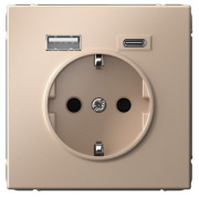 фото Розетка с заземлением с 2 USB Systeme Electric GAL001232