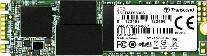 

Накопитель SSD M.2 2280 Transcend TS2TMTS830S MTS830 2TB SATA 6Gb/s 3D TLC 560/520 MB/s IOPS 90K/85K, TS2TMTS830S