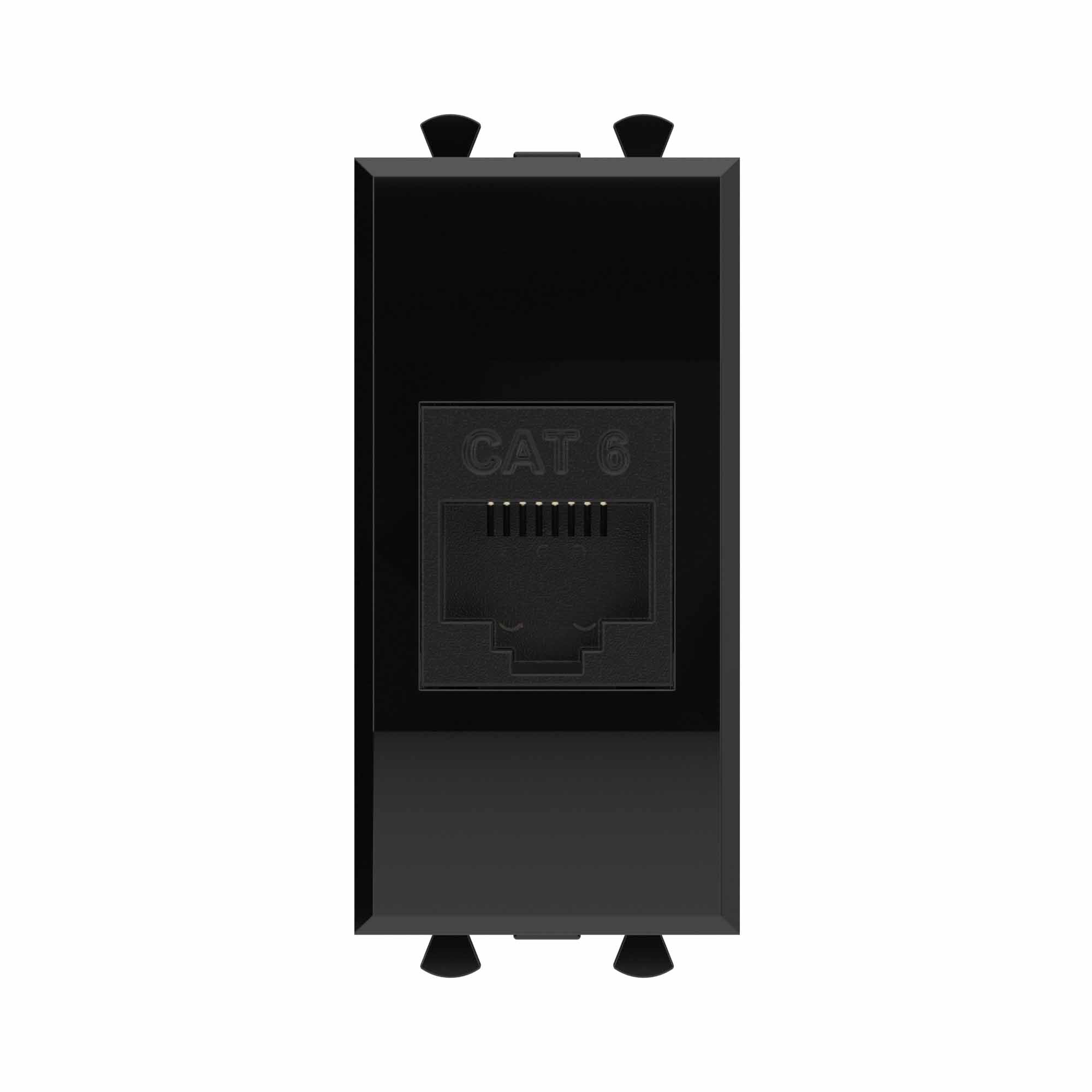 

Розетка компьютерная DKC 4402691 RJ-45 без шторки модульная, кат.6, "Черный квадрат", 1 модуль, "Avanti", 4402691