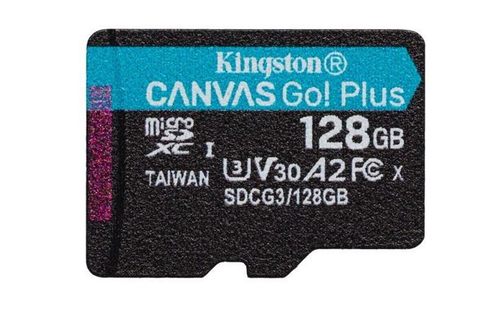 

Карта памяти 128GB Kingston SDCG3/128GBSP microSDXC, UHS-I Class U3 V30 A2, чтение: 170Мб/с, запись: 90Мб/с, без адаптера, SDCG3/128GBSP