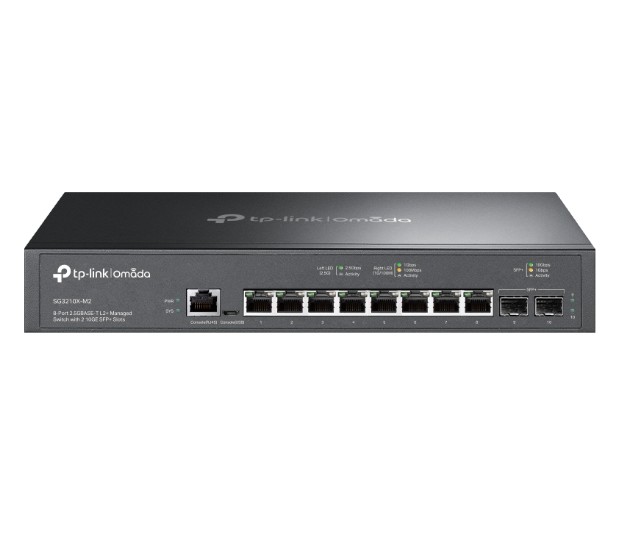 

Коммутатор управляемый TP-LINK SG3210X-M2 Omada уровня 2+ с 8 портами 2,5 Гбит/с и 2 портами SFP+, SG3210X-M2