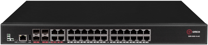 

Маршрутизатор QTECH QSR-2920-14-AC-AC мультисервисный, 1 порт USB 2.0, 1 порт RJ-45/micro USB (консоль), 4 комбинированных порта 1000Base-T1000Base-X, QSR-2920-14-AC-AC