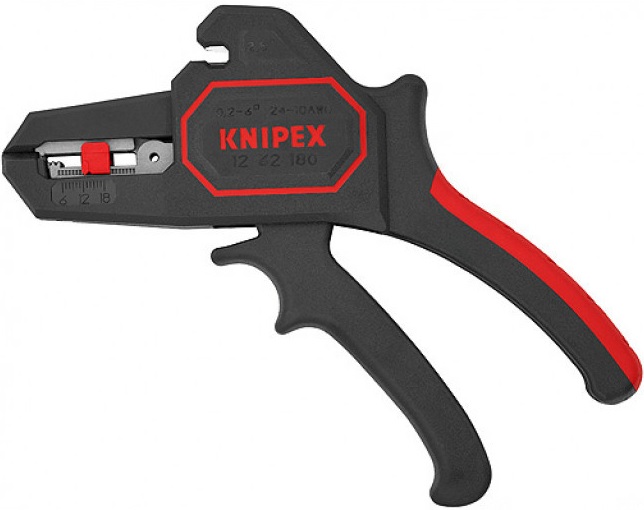 

Стриппер Knipex KN-1262180 автоматический зачистка: d 0.2-6мм (AWG 24-10) L-195мм, KN-1262180