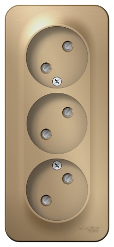 

Розетка Schneider Electric BLNRA001314 3-я б/з со шторками 16А, 250В, изолир. пластина Титан наруж, BLNRA001314