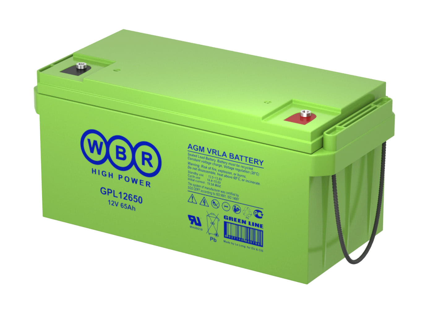 

Аккумулятор WBR GPL12650 12В, 65Ач, GPL12650