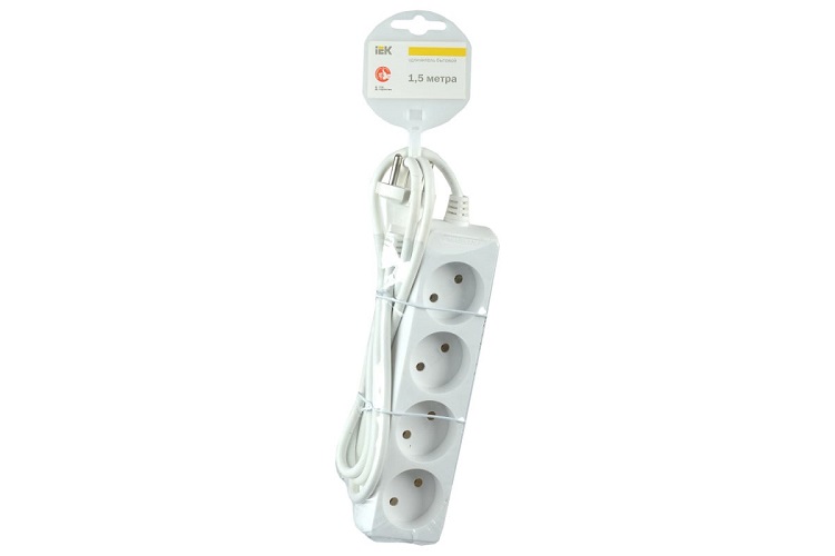 

Удлинитель IEK WYP10-06-04-01-N 4х1.5м без заземл. 10А IP20 У4 2P 250В 2х0.75, WYP10-06-04-01-N
