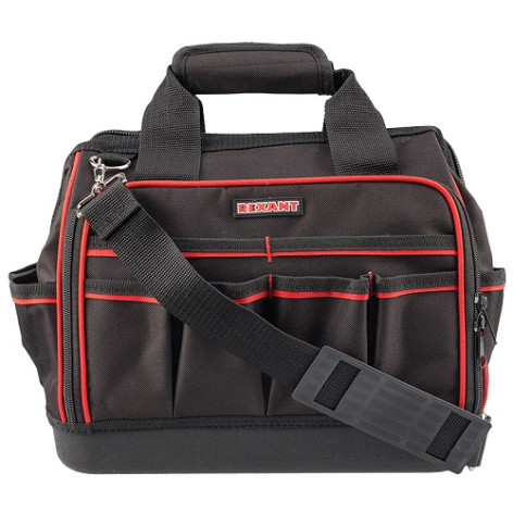 Изображение товара Сумка для инструментов Rexant 12-5617 с 25 карманами, черная, прочная и вместительная