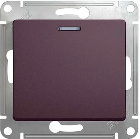 

Выключатель Schneider Electric GSL001413 Glossa (сиреневый туман) 1-клавишный с подсветкой, сх.1а, 10AX, GSL001413