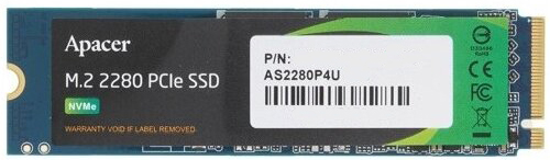 

Накопитель SSD M.2 2280 Apacer AP512GAS2280P4U-1 AS2280P4U 512GB PCIe Gen3x4, NVMe, 3D NAND, R3500/W2300 Mb/s, MTBF 1.8M, Retail, AP512GAS2280P4U-1