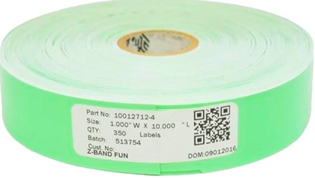 

Браслет Zebra 10012712-4 браслеты Z-Band Fun Green для GK/S4M 25х254 мм (350 шт./рул), 10012712-4