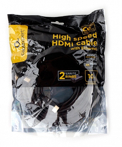

Кабель интерфейсный HDMI Cablexpert CCF2-HDMI4-10M 10м, v2.0, 19M/19M, черный, позол.разъемы, экран, 2 ферр кольца, CCF2-HDMI4-10M