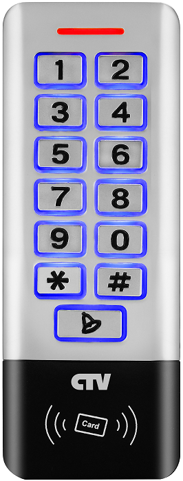 

Контроллер-считыватель CTV CTV-KR20 EM с кодонаборной панелью для считывания кодов бесконтактных идентификаторов формата EM-MARINE управления одним ис, CTV-KR20 EM