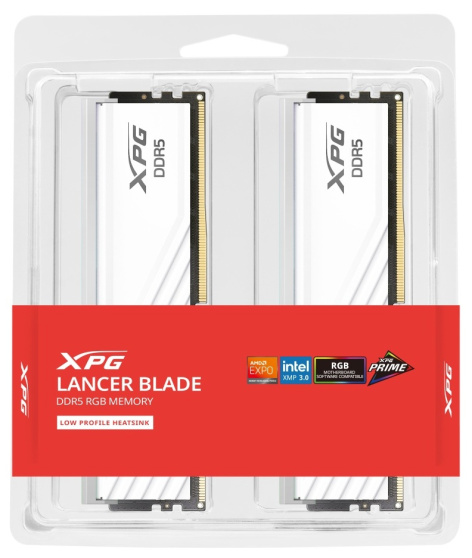 фото Оперативная память DDR5 64 ГБ (2×32 ГБ) ADATA XPG Lancer Blade White RGB, 5600 МГц, [AX5U5600C4632G-DTLABWH] в Краснодаре