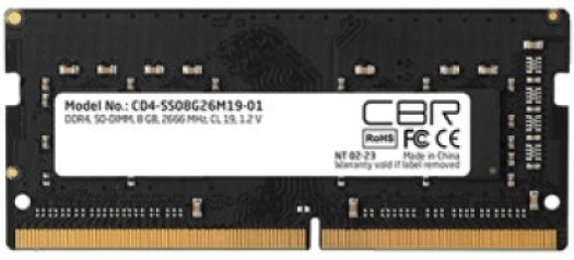 

Модуль памяти SODIMM DDR4 8GB CBR CD4-SS08G26M19-01 PC4-21300, 2666MHz, CL19, 1.2V, CD4-SS08G26M19-01