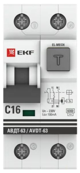 фото Автомат дифференциальный EKF DA63-16-100em-AC в Санкт-Петербургe
