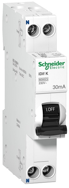 

Автоматический выключатель Schneider Electric Acti 9 iDif K A9D49610 6КА 10A C 30МA, Acti 9 iDif K