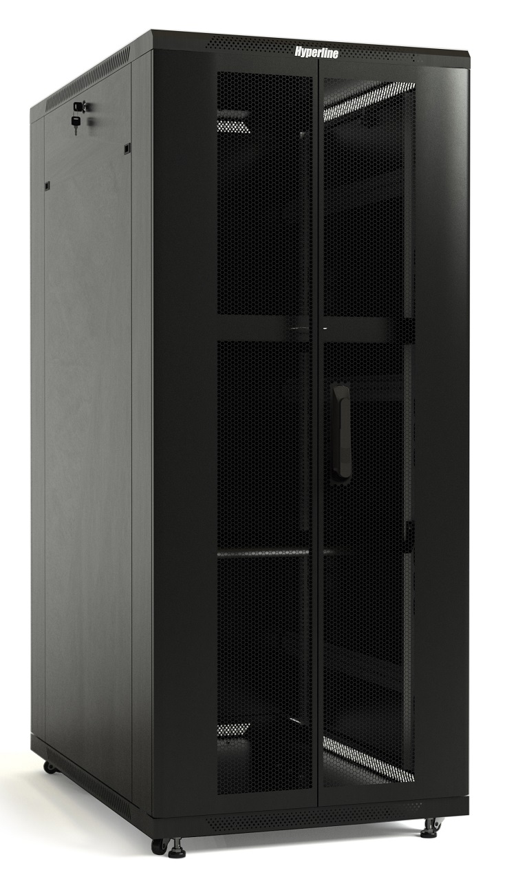 

Шкаф напольный 19", 42U Hyperline TTB-4268-DD-RAL9004 2055x600х800 мм (ВхШхГ), передняя и задняя распашные перфорированные двери (75%), ручка с замком, TTB-4268-DD-RAL9004