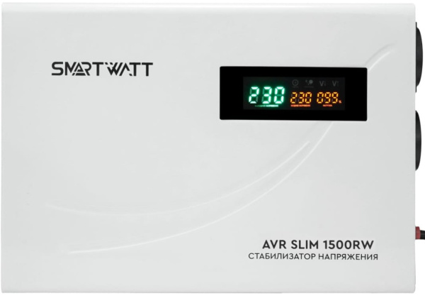 Изображение товара Стабилизатор SmartWatt AVR SLIM 1500RW релейный 1500 ВА для дома и офиса