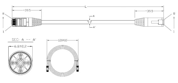 фото Кабель патч-корд F/UTP 6 кат. 20м Hyperline PC-LPM-STP-RJ45-RJ45-C6-20M-GY