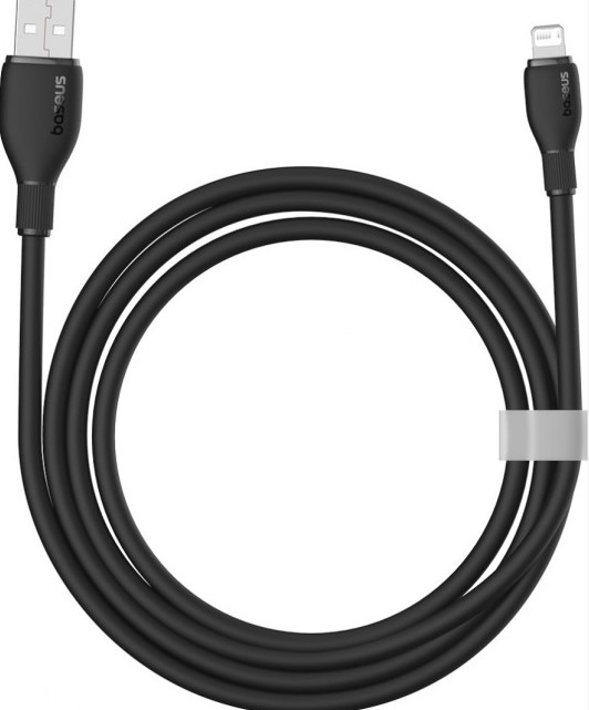 

Кабель Baseus CB000052 Pudding Series P10355700111-00 USB to iP 2.4A 1.2m Cluster Black (передача данных: 480 Мбит/с, поддержка быстрой зарядки), CB000052 Pudding Series