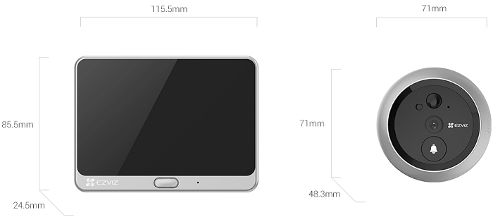 

Звонок EZVIZ DP2C со звуковой станцией, серебристый, DP2C