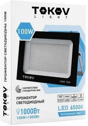 

Прожектор светодиодный TOKOV ELECTRIC TKL-FL/LED-100-6.5K-IP65 100Вт 6700лм 6500К IP65 черн., TKL-FL/LED-100-6.5K-IP65