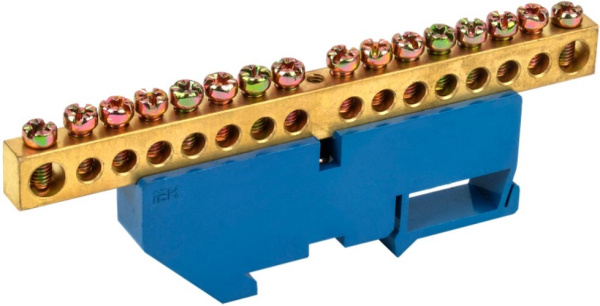 Изображение товара Шина N ноль IEK ШНИ-8х12-16-Д-С - монтаж DIN-рейка, 16 групп, ток 125 А