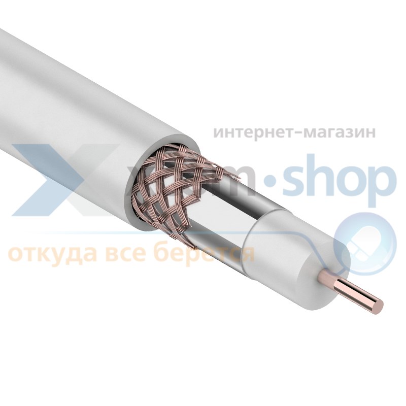 

Кабель Rexant RG-6U+CU, (75%), 75 Ом, 100м., белый 01-2223, RG-6U+CU, (75%), 75 Ом, 100м., белый