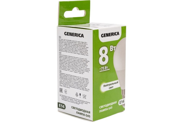 фото Лампа светодиодная GENERICA LL-G45-08-230-40-E14-G в Уфе