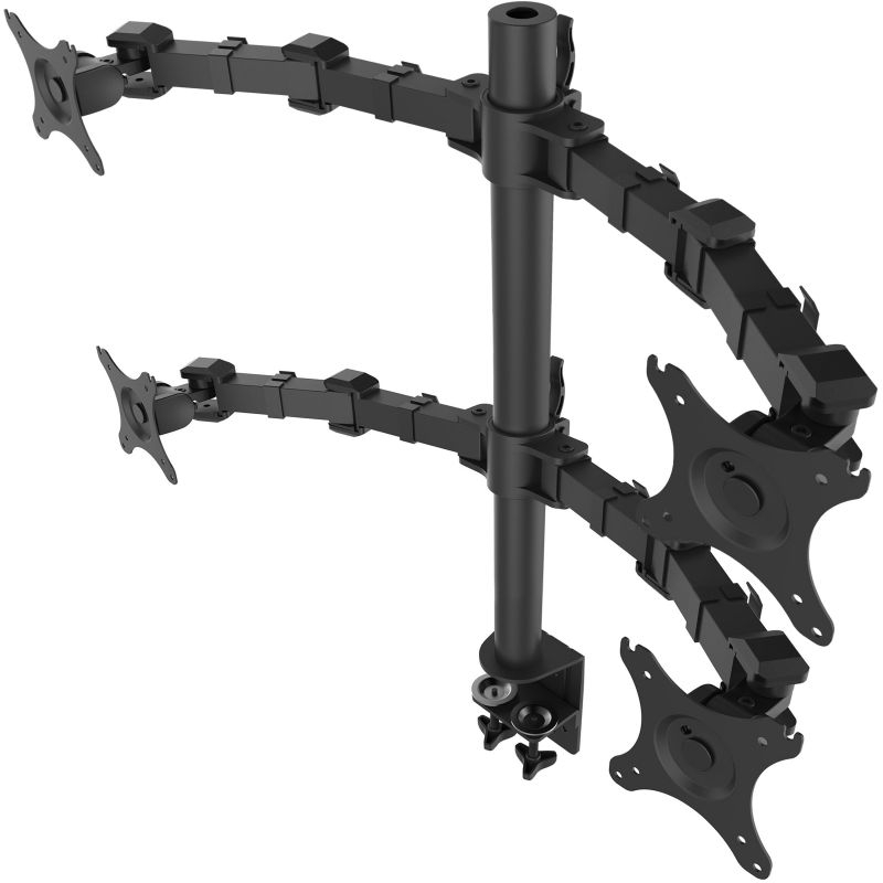 

Кронштейн настольный ONKRON D421E для 4-х мониторов 10-32" макс. 100*100, струбцина, наклон -85º+90º поворот 360º, вылет от основания 0-385мм, черный, D421E